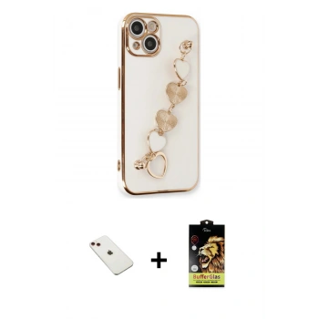 MARSİLYAN™- iPhone 14 Kılıf Nova Işık Prime - Siyah Buffer Cam Ekran Koruyucu + Diamond Kamera Lens - KI