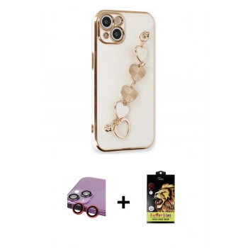 MARSİLYAN™- iPhone 14 Kılıf Nova Işık Prime - Siyah Buffer Cam Ekran Koruyucu + Raze Metal Kamera Lens - KI