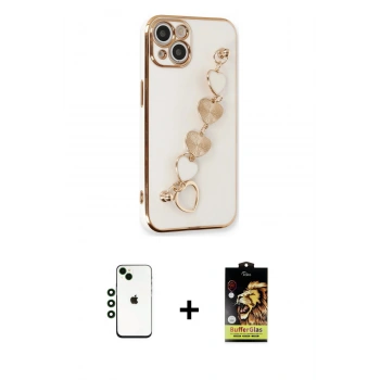 MARSİLYAN™- iPhone 14 Kılıf Nova Işık Prime - Siyah Buffer Cam Ekran Koruyucu + Shine Kamera Lens - YL