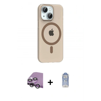 MARSİLYAN™- iPhone 14 Kılıf Pusula Form Özel Seri - Siyah Joko Magic 5D Cam + Raze Metal Kamera Lens - GS