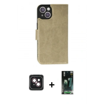 MARSİLYAN™- iPhone 14 Kılıf Siluet Işık Serisi - Şeffaf 360 Full Body Arka Koruyucu + PVD Metal Kamera Lens - PE