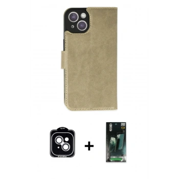 MARSİLYAN™- iPhone 14 Kılıf Siluet Işık Serisi - Şeffaf 360 Full Body Arka Koruyucu + PVD Metal Kamera Lens - GS