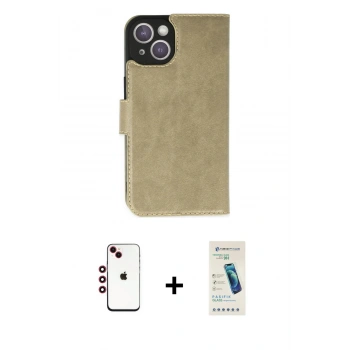 MARSİLYAN™- iPhone 14 Kılıf Siluet Işık Serisi - Şeffaf Pasifik Cam Ekran Koruyucu + Shine Kamera Lens - KI