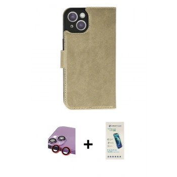 MARSİLYAN™- iPhone 14 Kılıf Siluet Işık Serisi - Şeffaf Pasifik Cam Ekran Koruyucu + Raze Metal Kamera Lens - KI