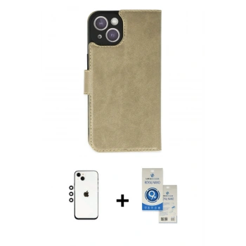 MARSİLYAN™- iPhone 14 Kılıf Siluet Işık Serisi - Şeffaf Royal Nano Ekran Koruyucu + Shine Kamera Lens - GS