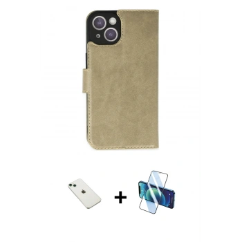 MARSİLYAN™- iPhone 14 Kılıf Siluet Işık Serisi - Siyah 3D Antistatik Cam Ekran Koruyucu + Diamond Kamera Lens - YL