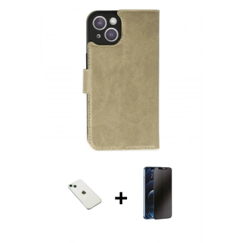 MARSİLYAN™- iPhone 14 Kılıf Siluet Işık Serisi - Siyah 3D Antistatik Hayalet Cam Ekran Koruyucu + Diamond Kamera Lens - YL