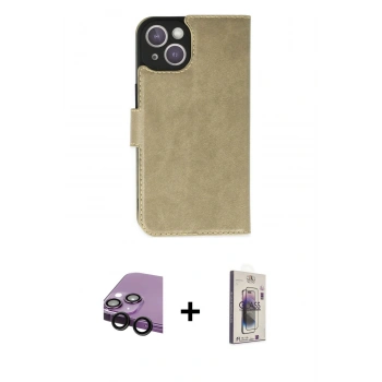 MARSİLYAN™- iPhone 14 Kılıf Siluet Işık Serisi - Siyah Bilvis 3D Cam Ekran Koruyucu + Raze Metal Kamera Lens - SH