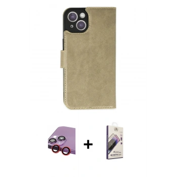 MARSİLYAN™- iPhone 14 Kılıf Siluet Işık Serisi - Siyah Bilvis 3D Mat Cam Ekran Koruyucu + Raze Metal Kamera Lens - KI
