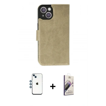 MARSİLYAN™- iPhone 14 Kılıf Siluet Işık Serisi - Siyah Bilvis 3D Mat Cam Ekran Koruyucu + Shine Kamera Lens - MI