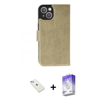 MARSİLYAN™- iPhone 14 Kılıf Siluet Işık Serisi - Siyah Bilvis 5in1 3D Magic Cam Ekran Koruyucu + Diamond Kamera Lens - SABE