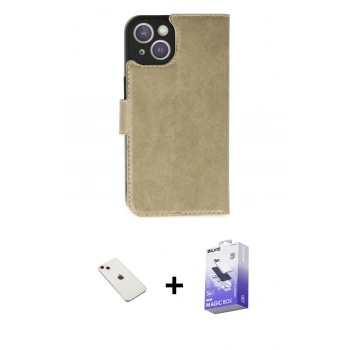 MARSİLYAN™- iPhone 14 Kılıf Siluet Işık Serisi - Siyah Bilvis 5in1 5D Magic Hayalet Cam Ekran Koruyucu + Diamond Kamera Lens - PE