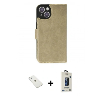 MARSİLYAN™- iPhone 14 Kılıf Siluet Işık Serisi - Siyah Bilvis Hayalet Cam Ekran Koruyucu + Diamond Kamera Lens - SABE