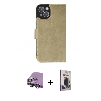 MARSİLYAN™- iPhone 14 Kılıf Siluet Işık Serisi - Siyah Bilvis Hayalet Cam Ekran Koruyucu + Raze Metal Kamera Lens - GS