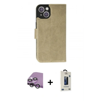 MARSİLYAN™- iPhone 14 Kılıf Siluet Işık Serisi - Siyah Bilvis Hayalet Cam Ekran Koruyucu + Raze Metal Kamera Lens - GS