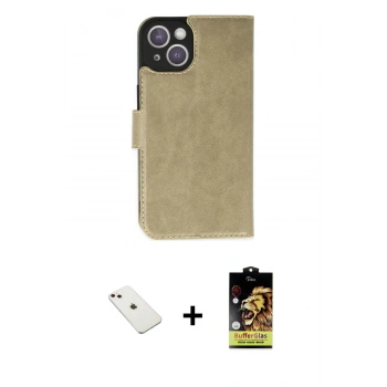 MARSİLYAN™- iPhone 14 Kılıf Siluet Işık Serisi - Siyah Buffer Cam Ekran Koruyucu + Diamond Kamera Lens - PE