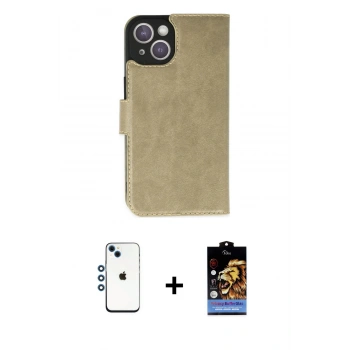 MARSİLYAN™- iPhone 14 Kılıf Siluet Işık Serisi - Siyah Buffer Hayalet Cam Ekran Koruyucu + Shine Kamera Lens - MI