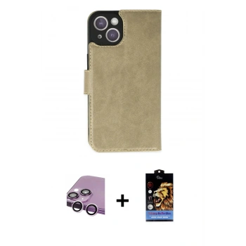MARSİLYAN™- iPhone 14 Kılıf Siluet Işık Serisi - Siyah Buffer Hayalet Cam Ekran Koruyucu + Raze Metal Kamera Lens - MR