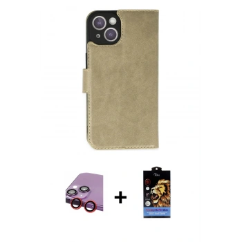 MARSİLYAN™- iPhone 14 Kılıf Siluet Işık Serisi - Siyah Buffer Hayalet Cam Ekran Koruyucu + Raze Metal Kamera Lens - KI