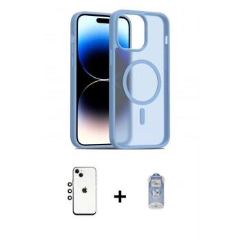 MARSİLYAN™- iPhone 14 Kılıf Siluet Minimal Prime - Siyah Joko Magic 5D Cam + Shine Kamera Lens - GI