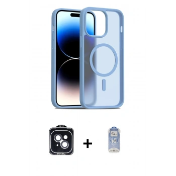 MARSİLYAN™- iPhone 14 Kılıf Siluet Minimal Prime - Siyah Joko Magic 5D Cam + PVD Metal Kamera Lens - SH
