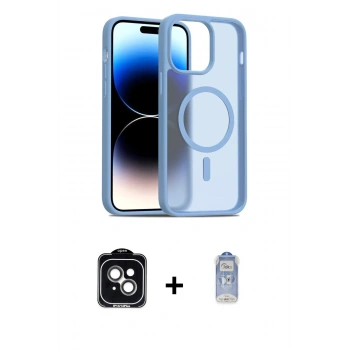 MARSİLYAN™- iPhone 14 Kılıf Siluet Minimal Prime - Siyah Joko Magic 5D Cam + PVD Metal Kamera Lens - YL
