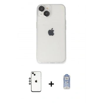 MARSİLYAN™- iPhone 14 Kılıf Ufuk Minimal Özel Seri - Siyah Joko Magic 5D Cam + Shine Kamera Lens - GS