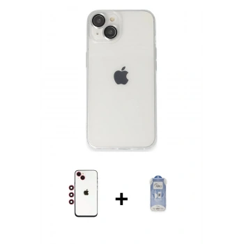 MARSİLYAN™- iPhone 14 Kılıf Ufuk Minimal Özel Seri - Siyah Joko Magic 5D Cam + Shine Kamera Lens - KI