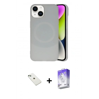 MARSİLYAN™- iPhone 14 Kılıf Ufuk Serisi - Siyah Bilvis 5in1 3D Magic Cam Ekran Koruyucu + Diamond Kamera Lens - YL