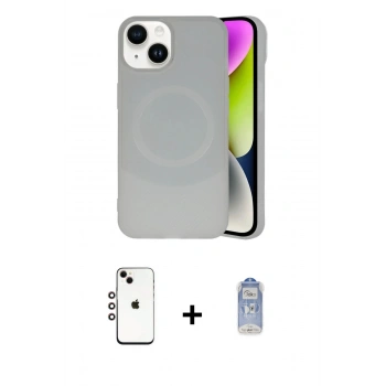 MARSİLYAN™- iPhone 14 Kılıf Ufuk Serisi - Siyah Joko Magic 5D Cam + Shine Kamera Lens - GI