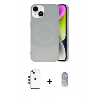 MARSİLYAN™- iPhone 14 Kılıf Ufuk Serisi - Siyah Joko Magic 5D Cam + Shine Kamera Lens - KI