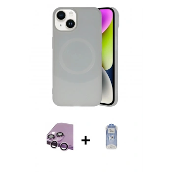 MARSİLYAN™- iPhone 14 Kılıf Ufuk Serisi - Siyah Joko Magic 5D Cam + Raze Metal Kamera Lens - MR