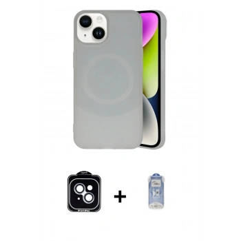 MARSİLYAN™- iPhone 14 Kılıf Ufuk Serisi - Siyah Joko Magic 5D Cam + PVD Metal Kamera Lens - MI