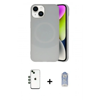 MARSİLYAN™- iPhone 14 Kılıf Ufuk Serisi - Siyah Joko Magic 5D Cam + Shine Kamera Lens - YL
