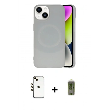 MARSİLYAN™- iPhone 14 Kılıf Ufuk Serisi - Siyah Joko Magic 5D Hayalet Cam + Shine Kamera Lens - GD