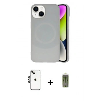MARSİLYAN™- iPhone 14 Kılıf Ufuk Serisi - Siyah Joko Magic 5D Hayalet Cam + Shine Kamera Lens - SH