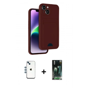 MARSİLYAN™- iPhone 14 Kılıf Vadi Çizgi Prime - Şeffaf 360 Full Body Arka Koruyucu + Shine Kamera Lens - MI