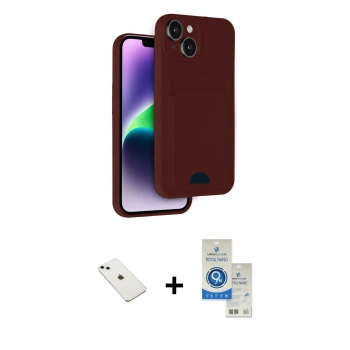 MARSİLYAN™- iPhone 14 Kılıf Vadi Çizgi Prime - Şeffaf Royal Nano Ekran Koruyucu + Diamond Kamera Lens - SABE