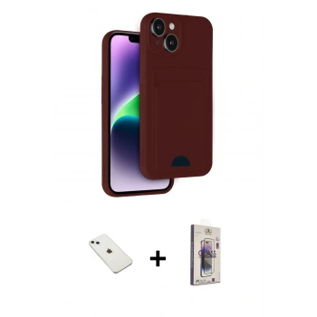 MARSİLYAN™- iPhone 14 Kılıf Vadi Çizgi Prime - Siyah Bilvis 3D Cam Ekran Koruyucu + Diamond Kamera Lens - SABE
