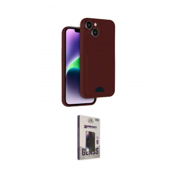 MARSİLYAN™- iPhone 14 Kılıf Vadi Çizgi Prime - Siyah Bilvis Hayalet Cam Ekran Koruyucu