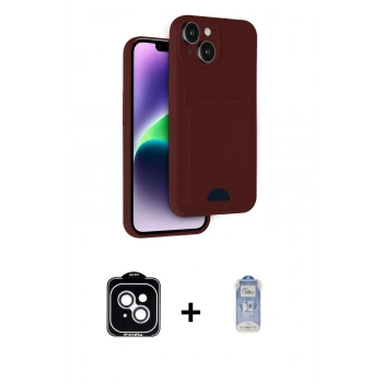 MARSİLYAN™- iPhone 14 Kılıf Vadi Çizgi Prime - Siyah Joko Magic 5D Cam + PVD Metal Kamera Lens - GS