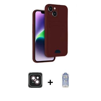 MARSİLYAN™- iPhone 14 Kılıf Vadi Çizgi Prime - Siyah Joko Magic 5D Cam + PVD Metal Kamera Lens - PE