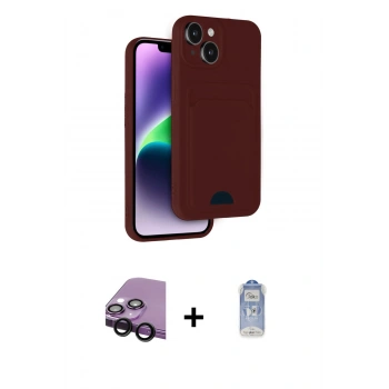 MARSİLYAN™- iPhone 14 Kılıf Vadi Çizgi Prime - Siyah Joko Magic 5D Cam + Raze Metal Kamera Lens - SH