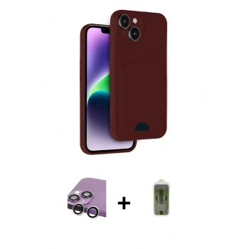 MARSİLYAN™- iPhone 14 Kılıf Vadi Çizgi Prime - Siyah Joko Magic 5D Hayalet Cam + Raze Metal Kamera Lens - GS