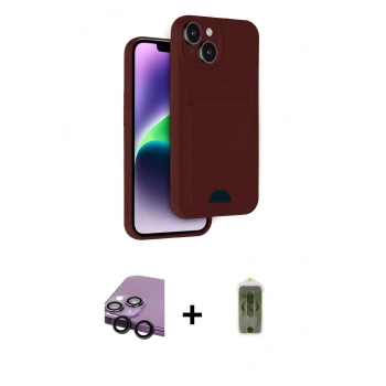 MARSİLYAN™- iPhone 14 Kılıf Vadi Çizgi Prime - Siyah Joko Magic 5D Hayalet Cam + Raze Metal Kamera Lens - SH