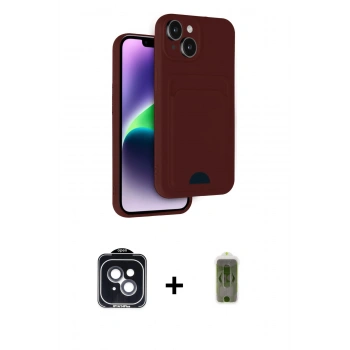 MARSİLYAN™- iPhone 14 Kılıf Vadi Çizgi Prime - Siyah Joko Magic 5D Hayalet Cam + PVD Metal Kamera Lens - SH