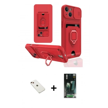 MARSİLYAN™- iPhone 14 Kılıf Vadi Form Prime - Şeffaf 360 Full Body Arka Koruyucu + Diamond Kamera Lens - KI