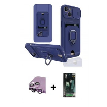 MARSİLYAN™- iPhone 14 Kılıf Vadi Form Prime - Şeffaf 360 Full Body Arka Koruyucu + Raze Metal Kamera Lens - MR