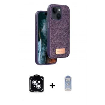 MARSİLYAN™- iPhone 14 Kılıf Vadi Klasik Serisi - Siyah Joko Magic 5D Cam + PVD Metal Kamera Lens - MI