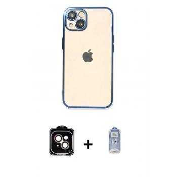 MARSİLYAN™- iPhone 14 Kılıf Vadi Minimal - Siyah Joko Magic 5D Cam + PVD Metal Kamera Lens - TU